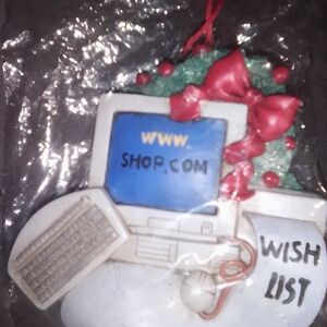 Kurt Adler Computer Ornament with Red Bow